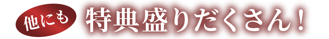 他にも特典盛りだくさん