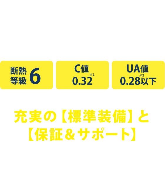 N-ees 時代と家族のニーズに合わせた高性能・高品質な住まい。断熱等級6。C値0.32。UA値0.28以下。充実の標準装備と保証＆サポート。ハイスペックな住宅を敵失価格で実現します。